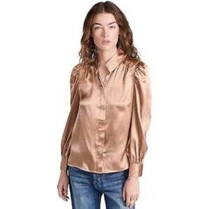 FRAME Gillian blush Silk Top shirt blouse size S